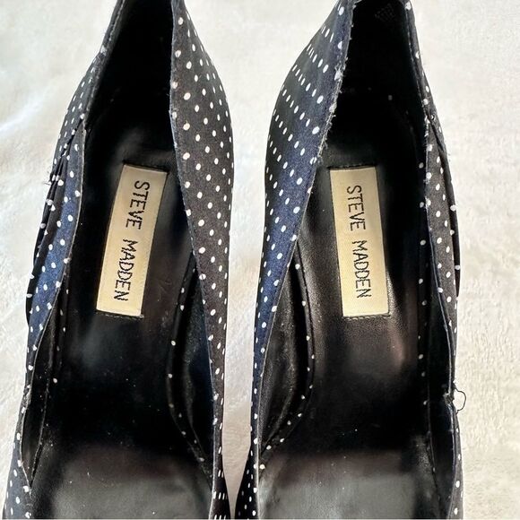 Steve Madden Black and White Polka Dot Heels size 7.5‎ - Picture 6 of 12